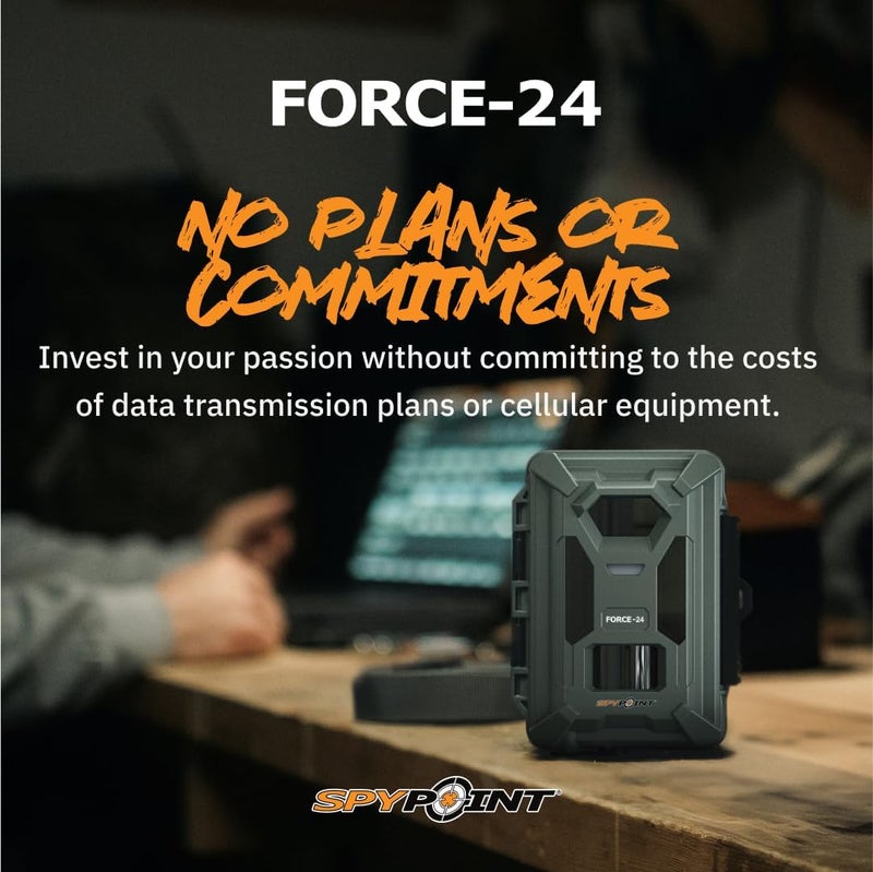 Spypoint FORCE-24 Non-Cellular Trail Camera, 2K Video, 24MP Photos, Low-Glow LEDs, Night Vision Game Camera, 70ft Motion Detection, Affordable Trail Cam, Must-Have Hunting Equipment - Image 5